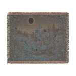 Woven Blanket - Moonlit Bunny Caravan Tapestry Throw