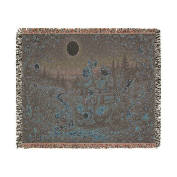 Woven Blanket - Moonlit Bunny Caravan Tapestry Throw