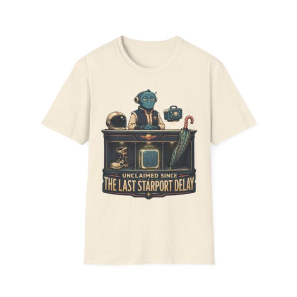 Retro Spaceport Tee — "Unclaimed Since The Last Starport Delay" Alien Deli Illustration