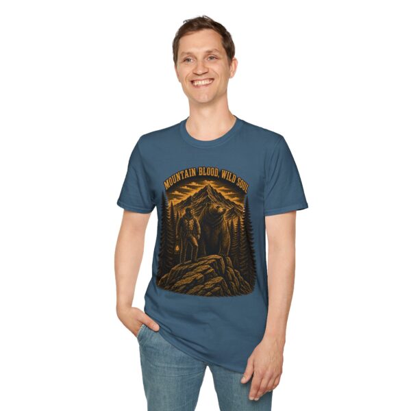 Mountain Blood Wild Soul T-Shirt — Retro Mountain Wolf Adventure Tee