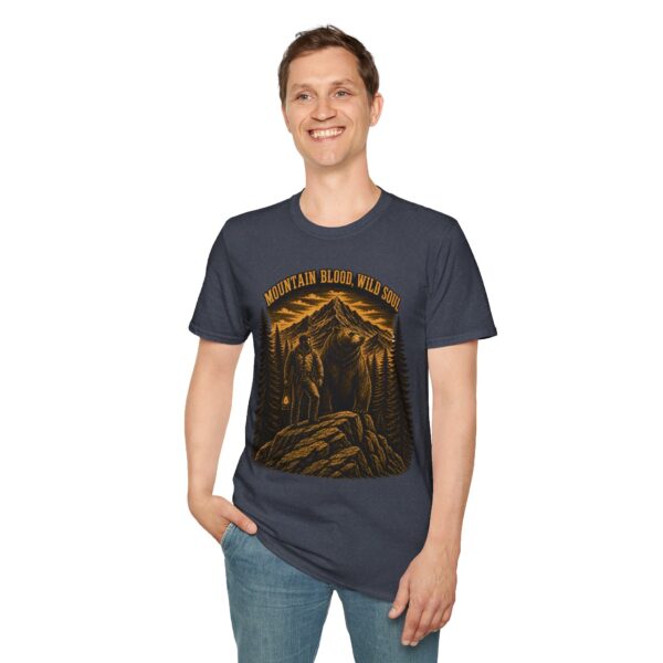 Mountain Blood Wild Soul T-Shirt — Retro Mountain Wolf Adventure Tee