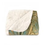 Shoebill Heron Sherpa Blanket – Vintage Botanical Wildlife Throw