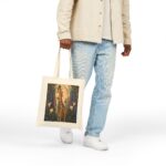 Giraffe Garden Canvas Tote Bag — Whimsical Floral Wildlife Print