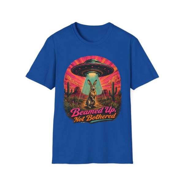 Beamed Up, Not Bothered T-Shirt — Retro UFO Bunny Graphic Tee