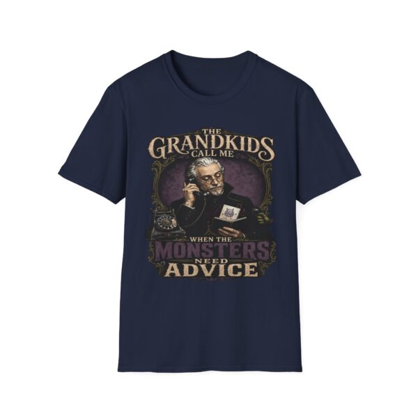 Grandpa T-Shirt — “The Grandkids Call Me When the Monsters Need Advice” Vintage Grandpa Tee