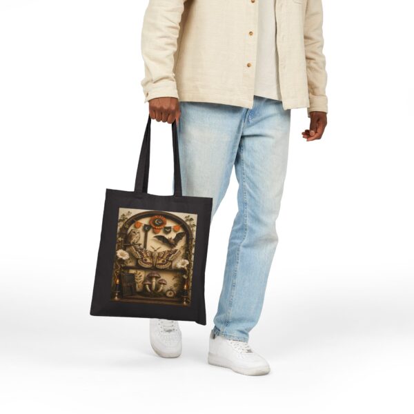 Vintage Botanical Moth Tote Bag — Natural History Illustration Canvas Tote
