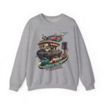 Comet Café Crewneck Sweatshirt — Retro Space Diner “Open 24/7” Graphic