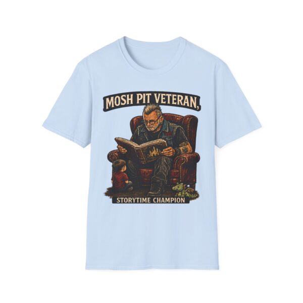 Mosh Pit Veteran T-Shirt — 'Storytime Champion' Band Tee for Concert Fans