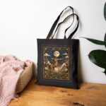 Moonlit Desert Cowboy Tote — Vintage Western Moonlight Canvas Bag