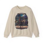 Retro Arcade Space Sweatshirt — "High Scores Across the Galaxy" Crewneck