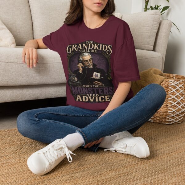 Grandpa T-Shirt — “The Grandkids Call Me When the Monsters Need Advice” Vintage Grandpa Tee