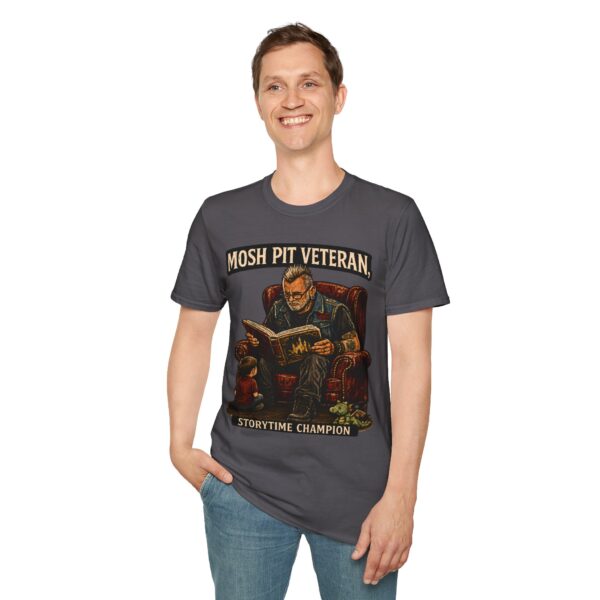 Mosh Pit Veteran T-Shirt — 'Storytime Champion' Band Tee for Concert Fans
