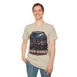 Retro Arcade T-Shirt — "High Scores Across the Galaxy" Space Gamer Tee