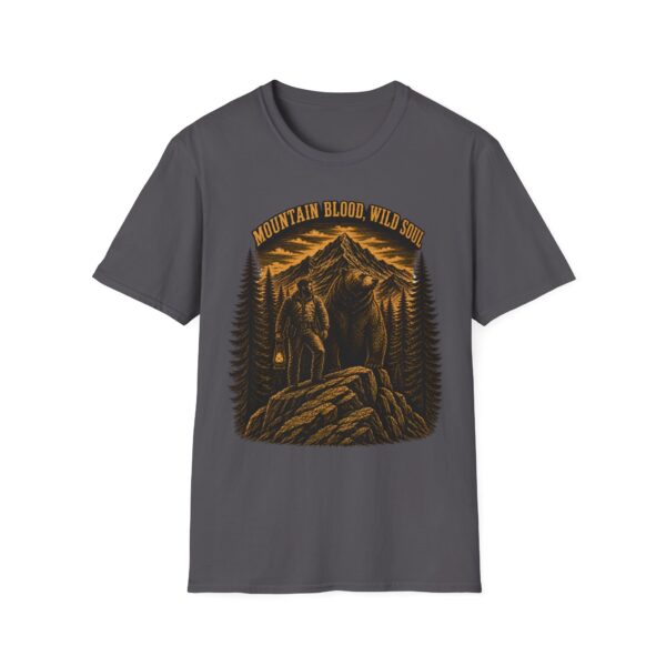 Mountain Blood Wild Soul T-Shirt — Retro Mountain Wolf Adventure Tee