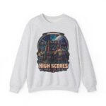 Retro Arcade Space Sweatshirt — "High Scores Across the Galaxy" Crewneck