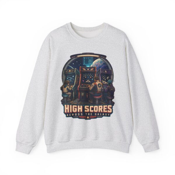 Retro Arcade Space Sweatshirt — "High Scores Across the Galaxy" Crewneck