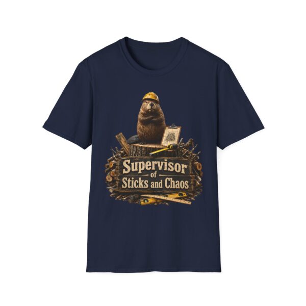 Supervisor of Sticks and Chaos T-Shirt — Funny Construction Beaver Tee