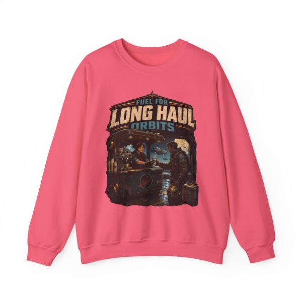 Long Haul Orbits Crewneck Sweatshirt — 'Fuel For Long Haul Orbits' Retro Space Café Design