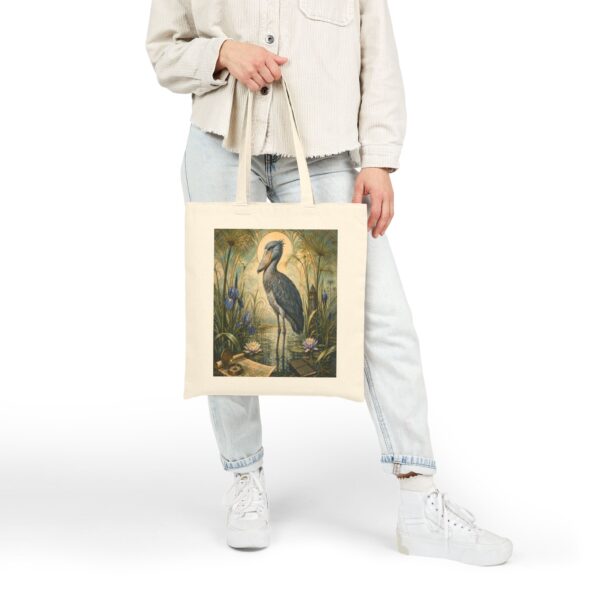 Heron Marsh Canvas Tote Bag — Vintage Art Nouveau Botanical Market & Beach Tote