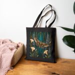 Mystic Moth Canvas Tote — Botanical Nightscape Eco Bag