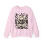 Eat Local Stay Cautious skull illustration Sweatshirt | botanical apothecary design