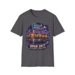 Midnight Nebula Diner T-Shirt — 'Open 24/7 in Every Time Zone' Retro Space Diner Tee