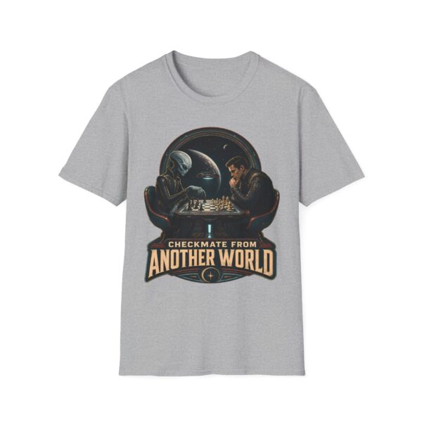 Checkmate From Another World T‑Shirt — Alien vs. Human Chess Graphic Tee