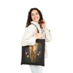 Giraffe Garden Canvas Tote Bag — Whimsical Floral Wildlife Print
