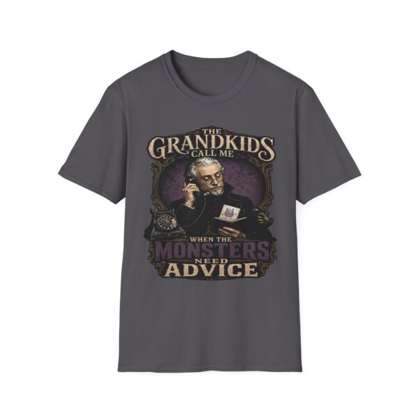 Grandpa T-Shirt — “The Grandkids Call Me When the Monsters Need Advice” Vintage Grandpa Tee