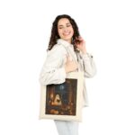 Halloween Ghost Tote Bag — Cute Spooky Pumpkin Window Cotton Canvas Tote
