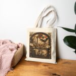Vintage Botanical Moth Tote Bag — Natural History Illustration Canvas Tote