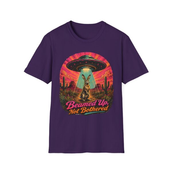 Beamed Up, Not Bothered T-Shirt — Retro UFO Bunny Graphic Tee