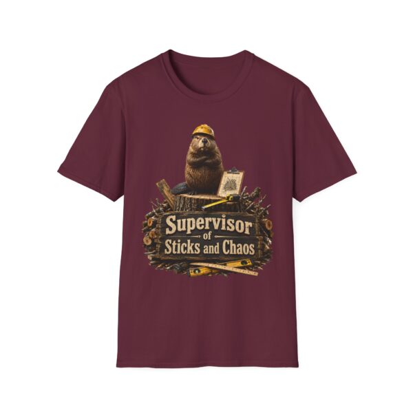 Supervisor of Sticks and Chaos T-Shirt — Funny Construction Beaver Tee