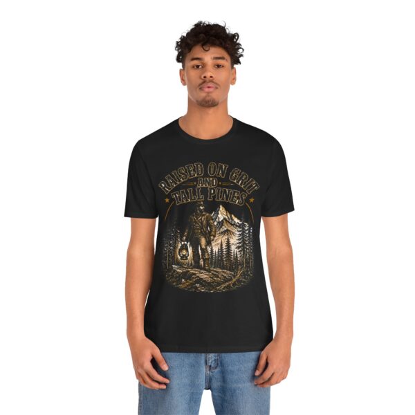 Raised on Grit and Tall Pines Mountain Tee