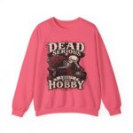 Dead Serious About This Hobby Crewneck Sweatshirt — Skeleton Crocheting Graphic