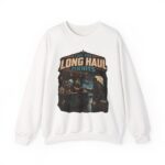 Long Haul Orbits Crewneck Sweatshirt — 'Fuel For Long Haul Orbits' Retro Space Café Design