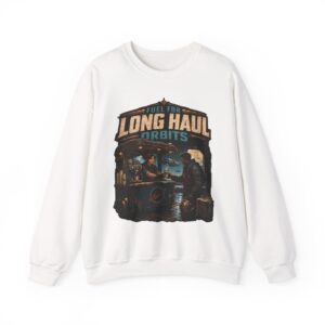 Long Haul Orbits Crewneck Sweatshirt — 'Fuel For Long Haul Orbits' Retro Space Café Design