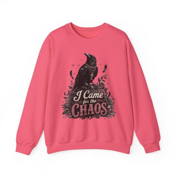 Sweatshirt — “I Came for the Chaos” Raven Graphic Crewneck