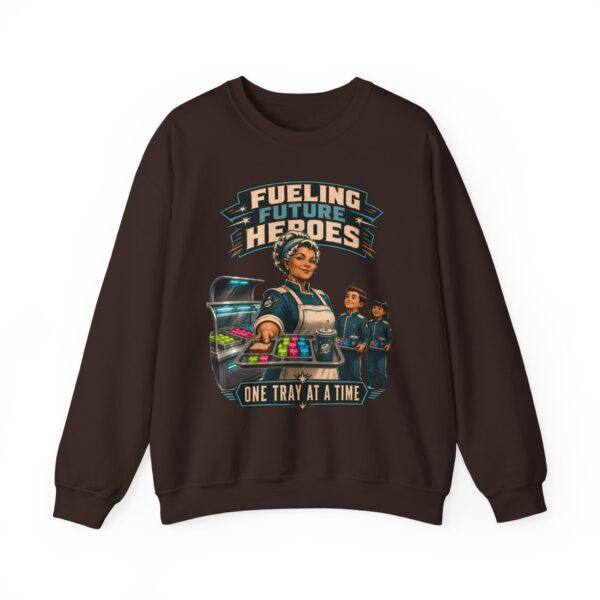 Lunch Lady Tribute Crewneck Sweatshirt — "Fueling Future Heroes: One Tray at a Time"