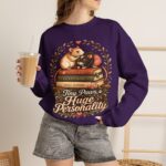 Hamster Booklover Sweatshirt — "Tiny Paws, Huge Personality" Cozy Crewneck