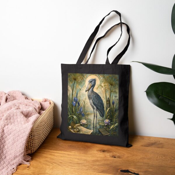 Heron Marsh Canvas Tote Bag — Vintage Art Nouveau Botanical Market & Beach Tote