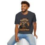 I Need Coffee Not Commentary Raccoon T-Shirt — Funny Coffee Lover Graphic Tee