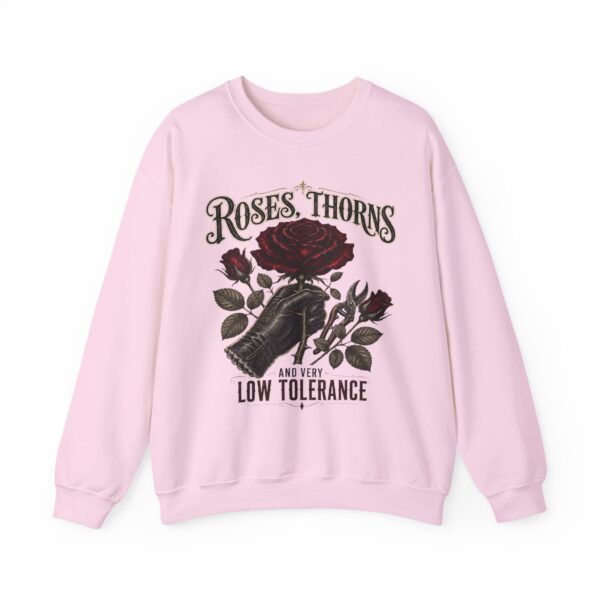 Crewneck Sweatshirt - Roses, Thorns and Very Low Tolerance Graphic