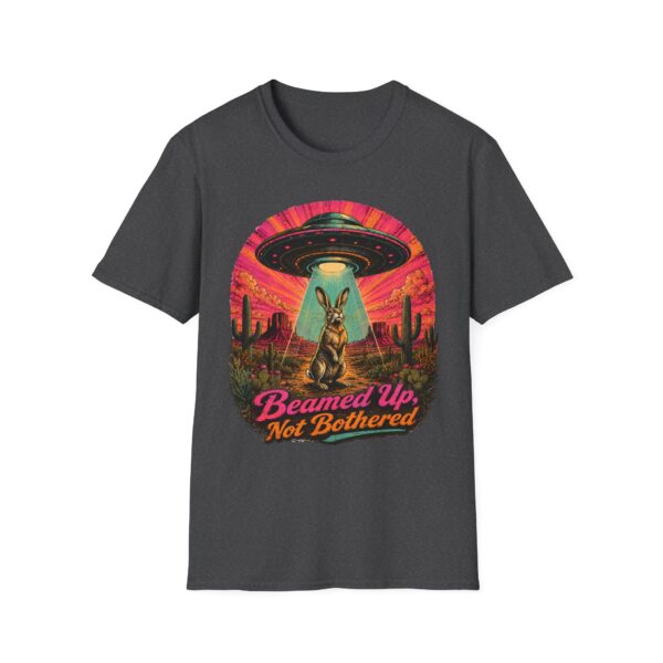 Beamed Up, Not Bothered T-Shirt — Retro UFO Bunny Graphic Tee