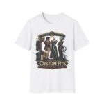 Vintage Tailor Shop T-Shirt — "Custom Fits" Fantasy RPG Graphic Tee