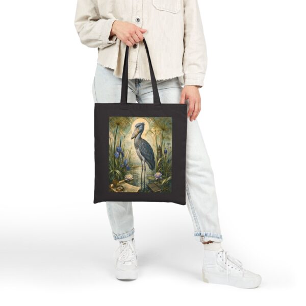 Heron Marsh Canvas Tote Bag — Vintage Art Nouveau Botanical Market & Beach Tote