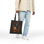 Halloween Ghost Tote Bag — Cute Spooky Pumpkin Window Cotton Canvas Tote