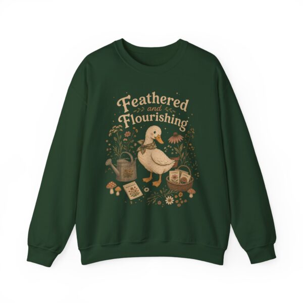 Duck Gardening Sweatshirt — "Feathered and Flourishing" Cozy Crewneck