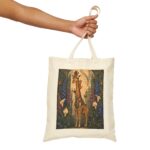 Giraffe Garden Canvas Tote Bag — Whimsical Floral Wildlife Print