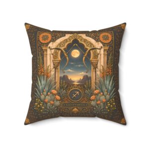 Sagittarius Zodiac Pillow — Boho Astrological Moon Decorative Throw Pillow